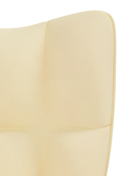 Sessel mit Armlehnen & Rollen Λευκό Κρεμ 61.5x69x94.5cm 1Stück