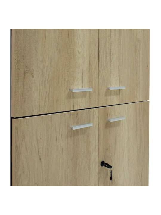 Kleiderschrank Büro Lotus mit Schloss Natural / Charcoal 160x40x200cm