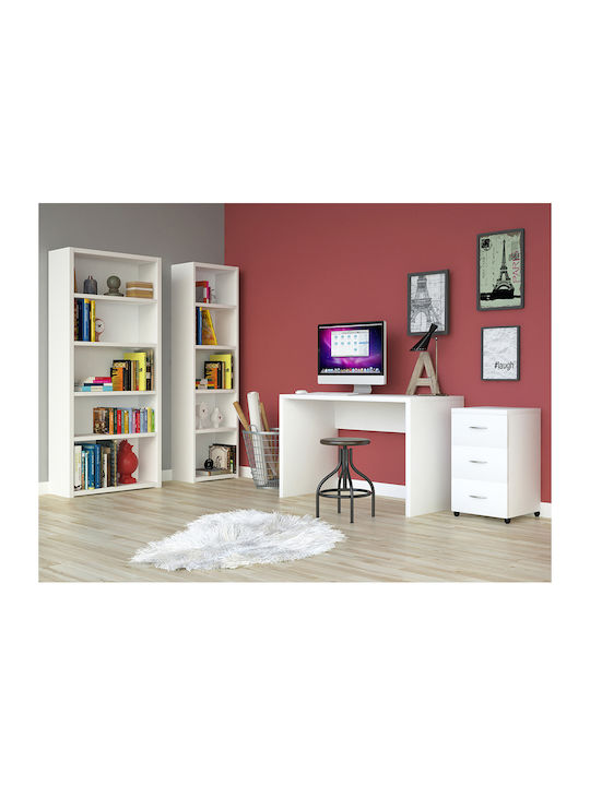 Ξύλινη Συρταριέρα Γραφείου σε Λευκό Χρώμα, 39x38x65.5cm