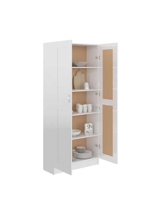 Office Storage Chipboard Closet Γυαλιστερό Λευκό L82.5xW30.5xH185.5cm