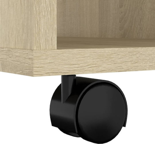 Office Cabinet Wooden with Wheels Sonoma 60x35x75cm