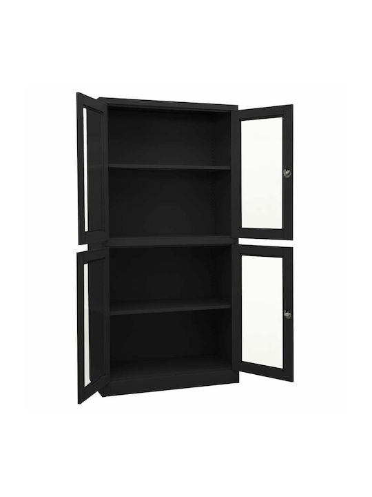 Office Storage Closet Ανθρακί L90xW40xH180cm