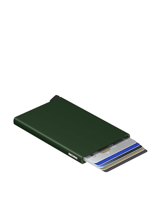 Cardprotector Men's Wallet Cards with RFID and Slide Mechanism C-green