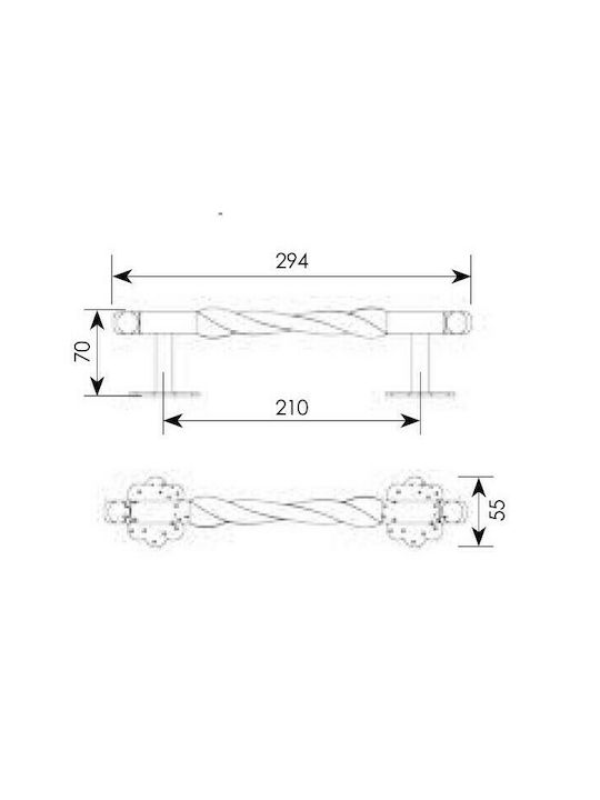 Zogometal Λαβή Εξώπορτας 294mm Μαύρη