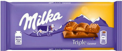 Milka Triple Σοκολάτα Γάλακτος Caramel 90gr