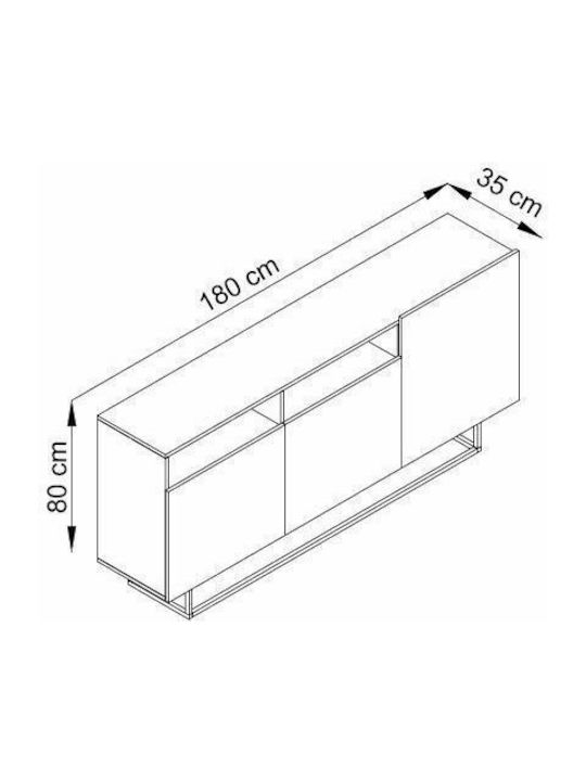 Sideboard Wooden 21113-ENJ-B-Graphite 180x37x82cm