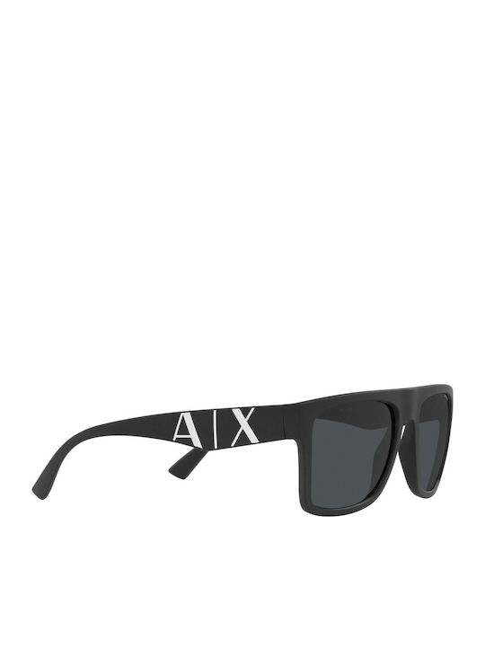 Armani Exchange Men's Sunglasses with Black Horn-Rimmed Frame and Grey Lens AX4113S 807887