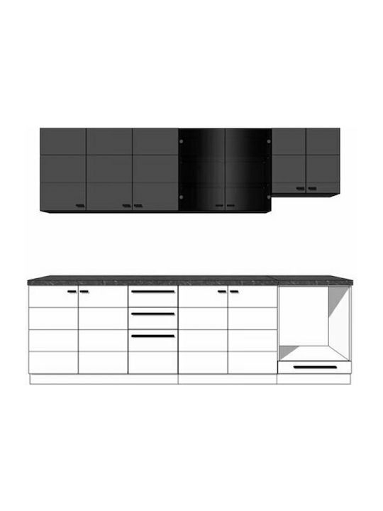 Claudia Floor Oven Base Cabinets Λευκό L60xW55xH82cm