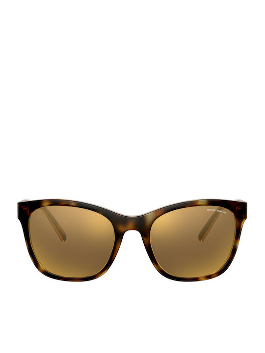 Armani Exchange Unisex Γυαλιά Ηλίου με Καφέ Κοκκάλινο Σκελετό και Χρυσό Καθρέφτη Φακό AX4105S 82135A