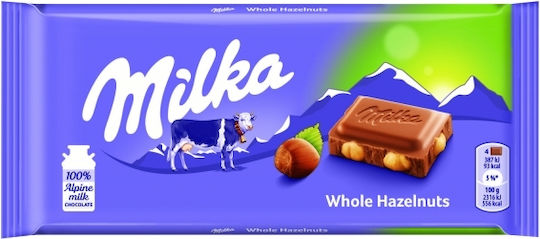 Milka Шоколад Мляко натрошени лешници 100gr 1бр