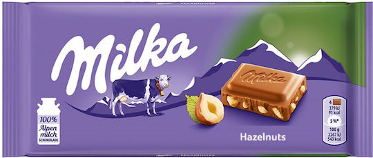 Milka Шоколад Мляко натрошени лешници 100gr 1бр