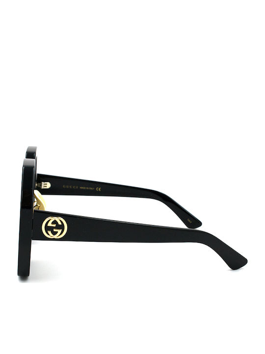 Gucci Damen Sonnenbrille mit Schwarz Kunststoff Gestell und Schwarz Linse GG0772S 004