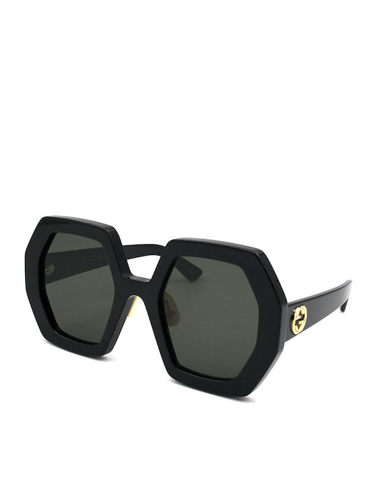 Gucci Γυαλιά Ηλίου Μαύρα με Κοκκάλινο Σκελετό