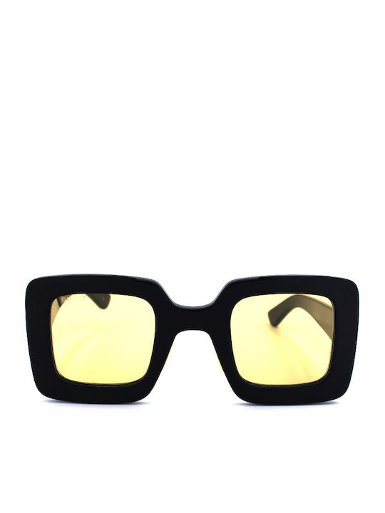 Gucci Women's Sunglasses with Black Plastic Frame and Yellow Lens GG0780S 006