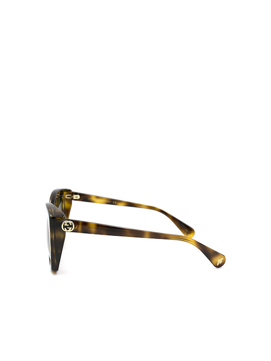 Gucci Women's Sunglasses with Brown Tartaruga Plastic Frame and Brown Lens GG0921S 002