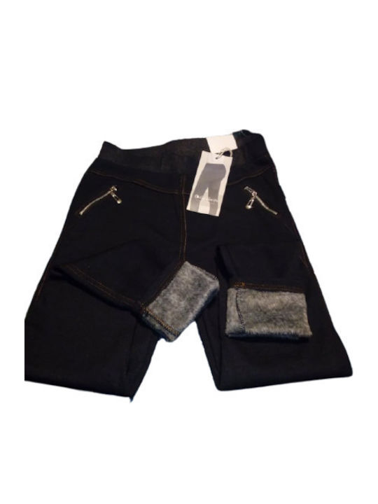 Women's Long Legging with Fur Lining Black