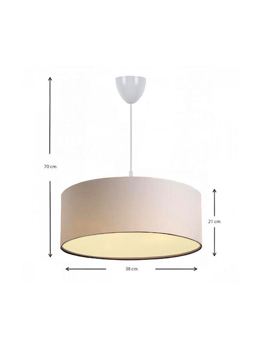Megapap Monahan Pendant Light Beige with Socket E27 38x20x70cm
