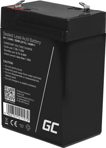 Green Cell Μπαταρία UPS με Χωρητικότητα 5Ah και Τάση 6V AGM11