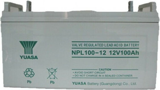 Yuasa NPL100-12 Μπαταρία UPS με Χωρητικότητα 100Ah και Τάση 12V