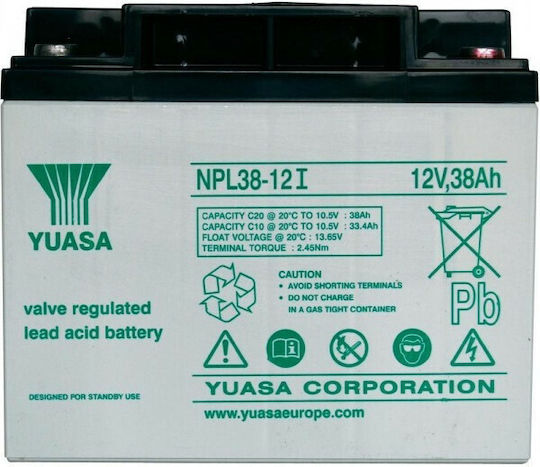 Yuasa NPL38-12I UPS Battery with Capacity 38Ah and Voltage 12V 1pcs