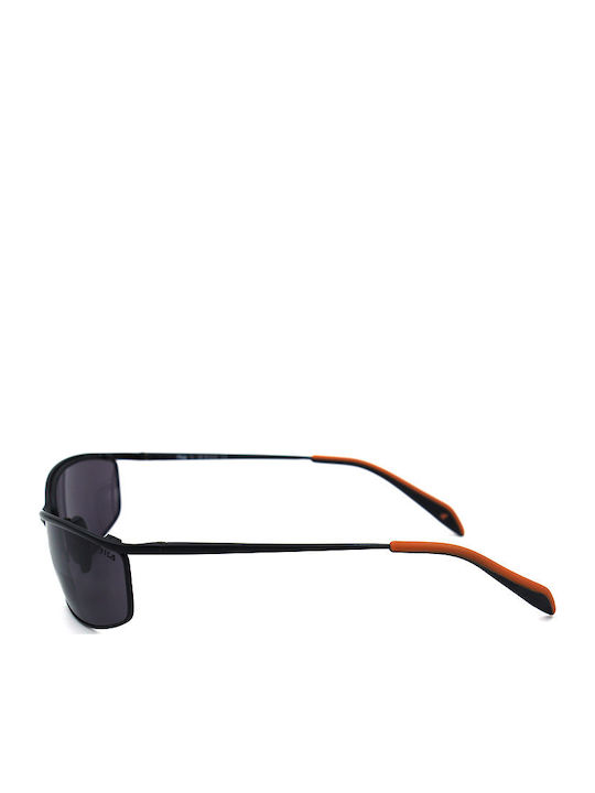FILA Unisex Sunglasses with Black Metal Frame and Black Lens SF8300-531