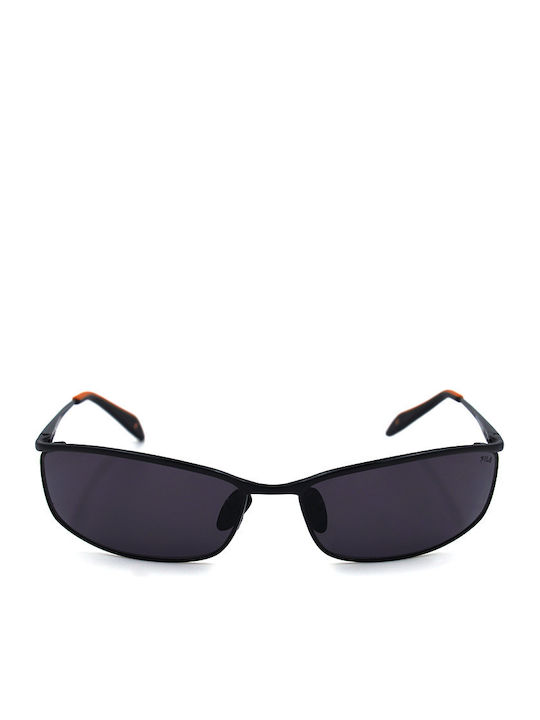 FILA Unisex Sunglasses with Black Metal Frame and Black Lens SF8300-531