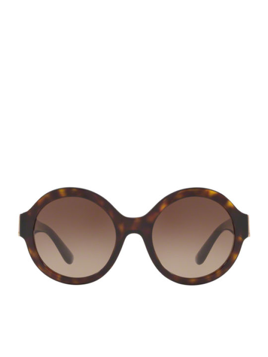 Dolce & Gabbana Women's Sunglasses with Gold Tartaruga Horn-Rimmed Frame and Brown Gradient Lenses DG4331 502/13