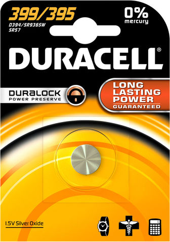 Duracell Watch 399/395 Silver Oxide Watch Battery SR57 1.5V 1pcs