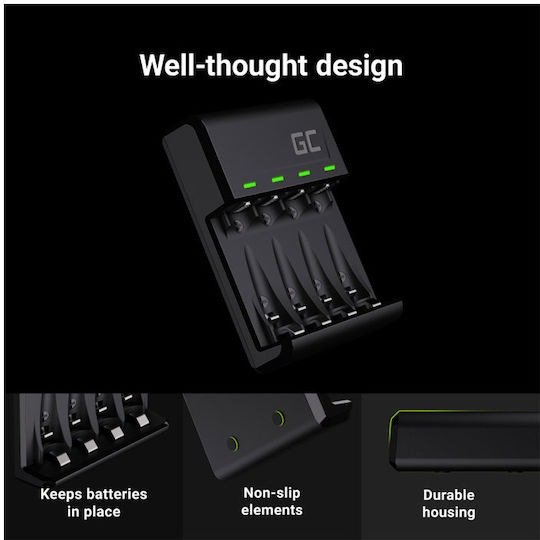 Green Cell VitalCharger USB 4 Μπαταριών Ni-MH Μεγέθους AA/AAA Σετ με 4x AAA 800mAh