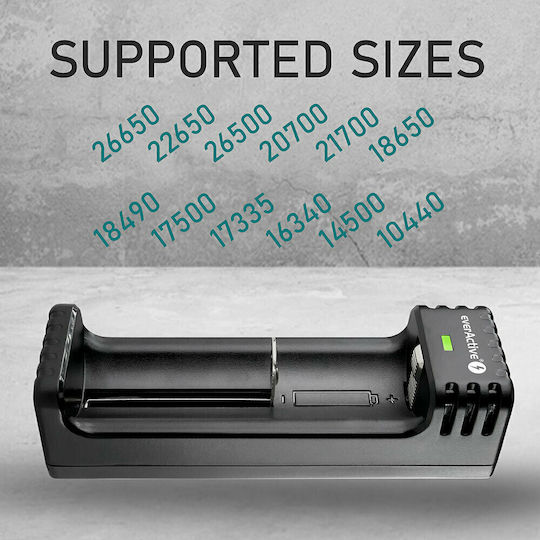 everActive LC-100 USB Încărcător Baterii Li-ion Dimensiune 18650/21700/16340/14500