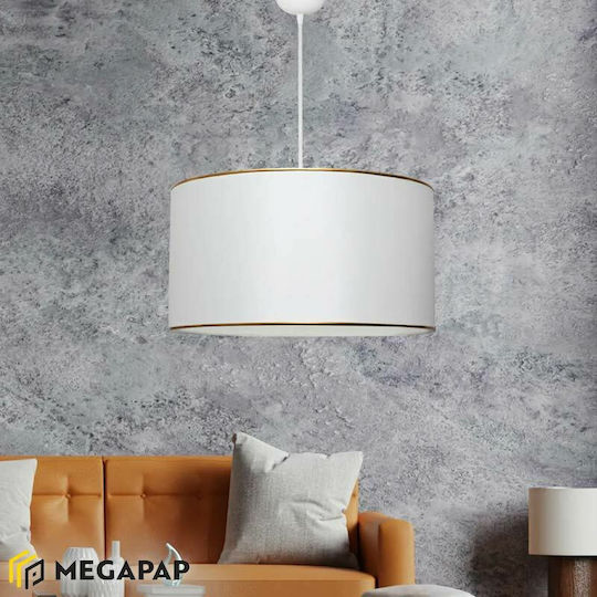Megapap Alloy Κρεμαστό Φωτιστικό Λευκό με Ντουί E27 38x20x70εκ.