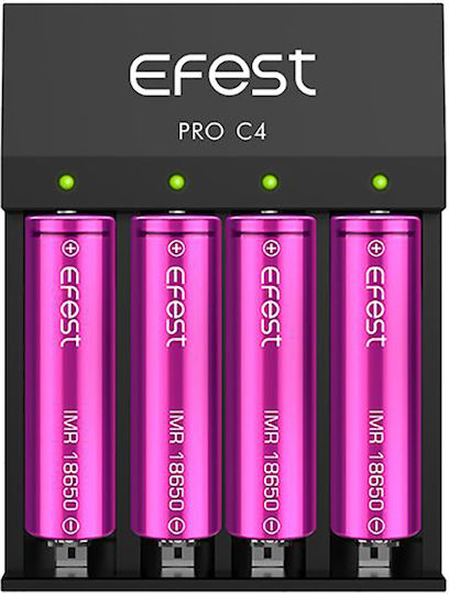 Efest PRO C4 USB Φορτιστής 4 Μπαταριών Li-ion Μεγέθους 18650