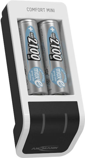 Ansmann Comfort Mini USB Încărcător 2 Baterii Ni-MH Dimensiune AA/AAA Set cu 2x AA 2100mAh