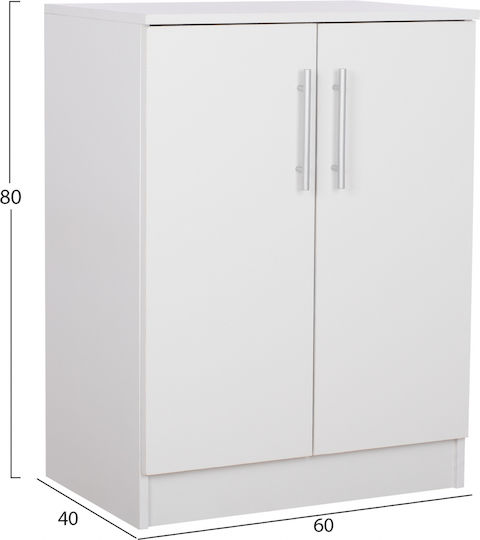 Holz Schuhschrank Emerie mit 3 Regalen White L60xW40xH80cm