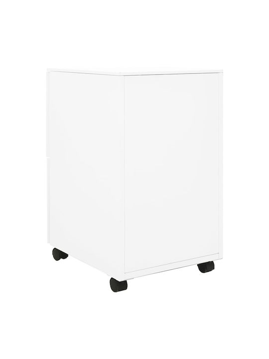 Schublade Büro mit Rollen & Schloss White 39x45x67cm