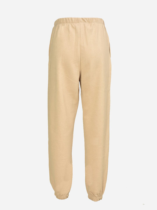 Pantaloni de trening pentru femei cu cauciuc Bej