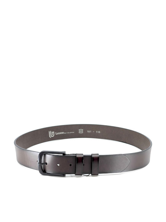 Wide Men's Belt Leather Coffee