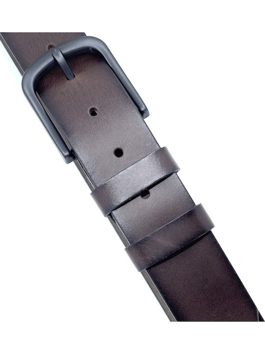 Wide Men's Belt Leather Coffee