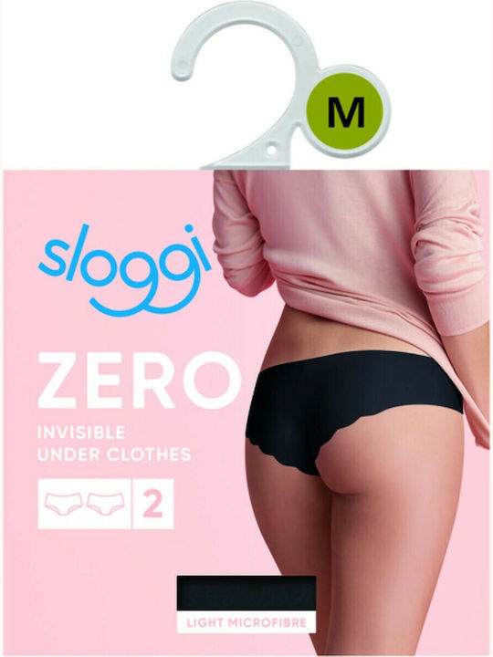 Zero Hipster Γυναικεία Slip 2Pack χωρίς Ραφές Μαύρα