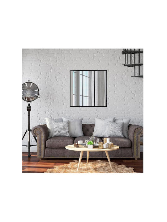 The Home Deco Factory Wall Mirror with Black Metallic Frame 61.5x61.5cm 1pcs