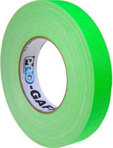 Pro Tapes Gaff Neon Green Self-Adhesive Fabric Tape Green 24mmx25m 1pcs