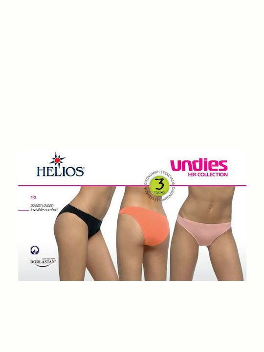 Βαμβακερά Γυναικεία Slip 3Pack Μαύρα