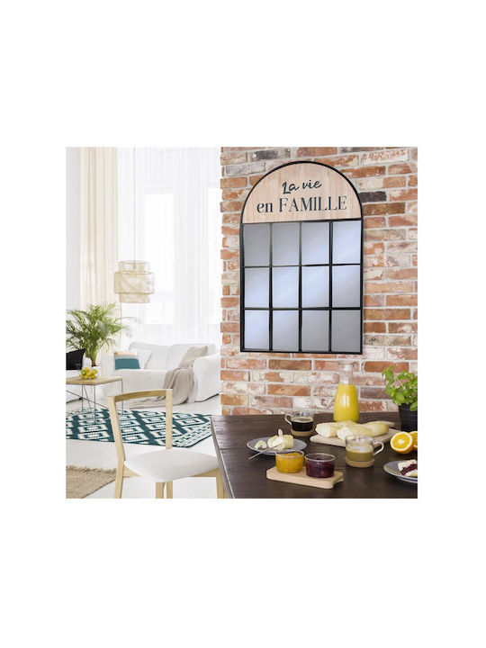 The Home Deco Factory Като Огледало за Стена с Черен Металик Рамка 95x61.5см 1бр