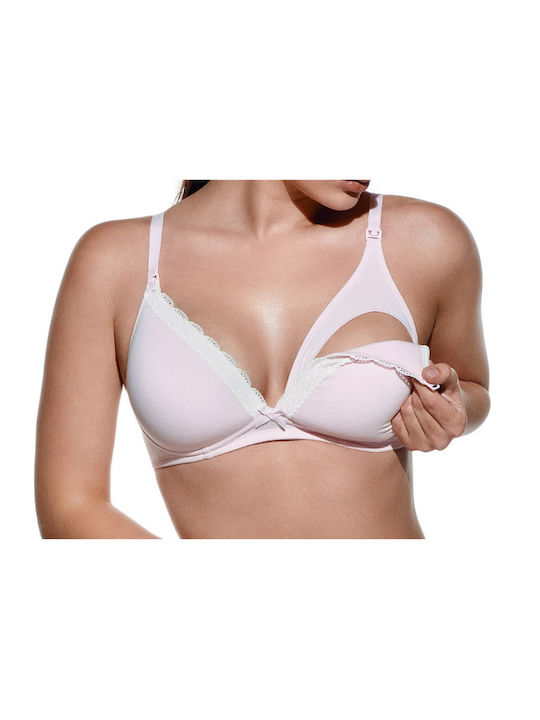 Creaciones Selene Jasmina Cotton Maternity & Nursing Bra with Clips Pink