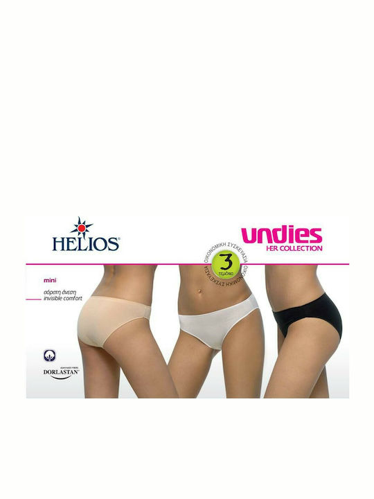 Helios Damen Slip 3Pack Black/White/Beige