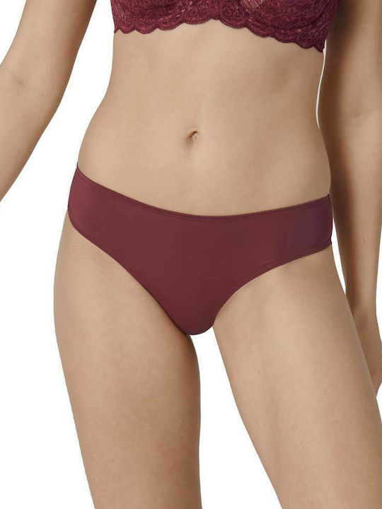 Lovely Micro Women's Brazil with Lace Burgundy