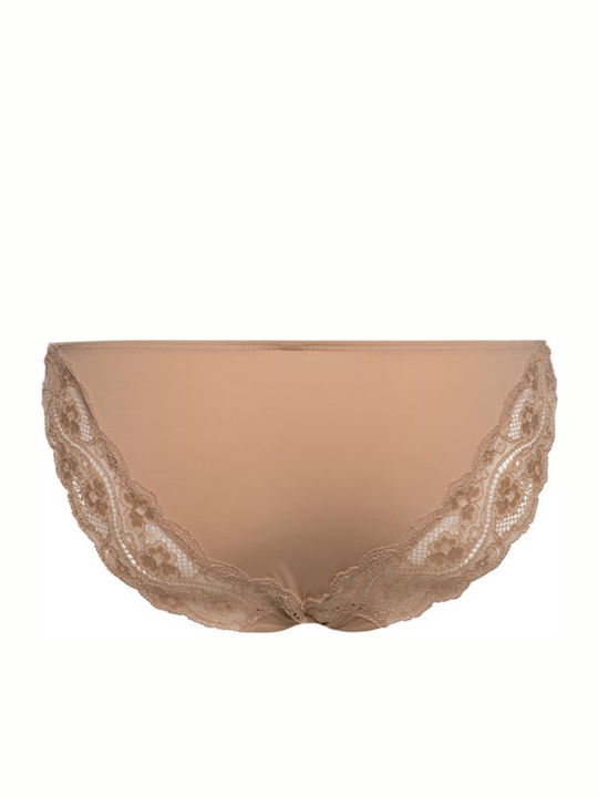 Lovely Micro Tai Women's Slip with Lace Beige