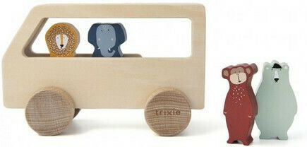 Trixie Vehicle Small Bus with Animals made of Wood for 18++ Months