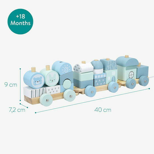 Navaris Pull-Along Toy Wooden Stacking Train made of Wood for 36++ Months