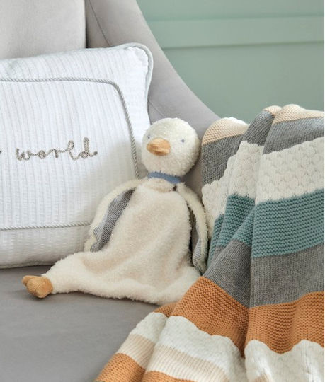 Mamas & Papas Бебешко Кърпиче Welcome To World Duck Бяло